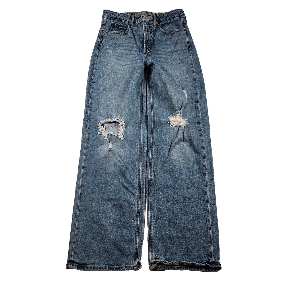 Old Navy Jeans Womens 4 W28 Extra High Rise Sky Hi Wide Leg Baggy Y2K Grunge
